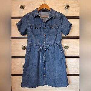 Allegra K Blue Denim Midi Dress